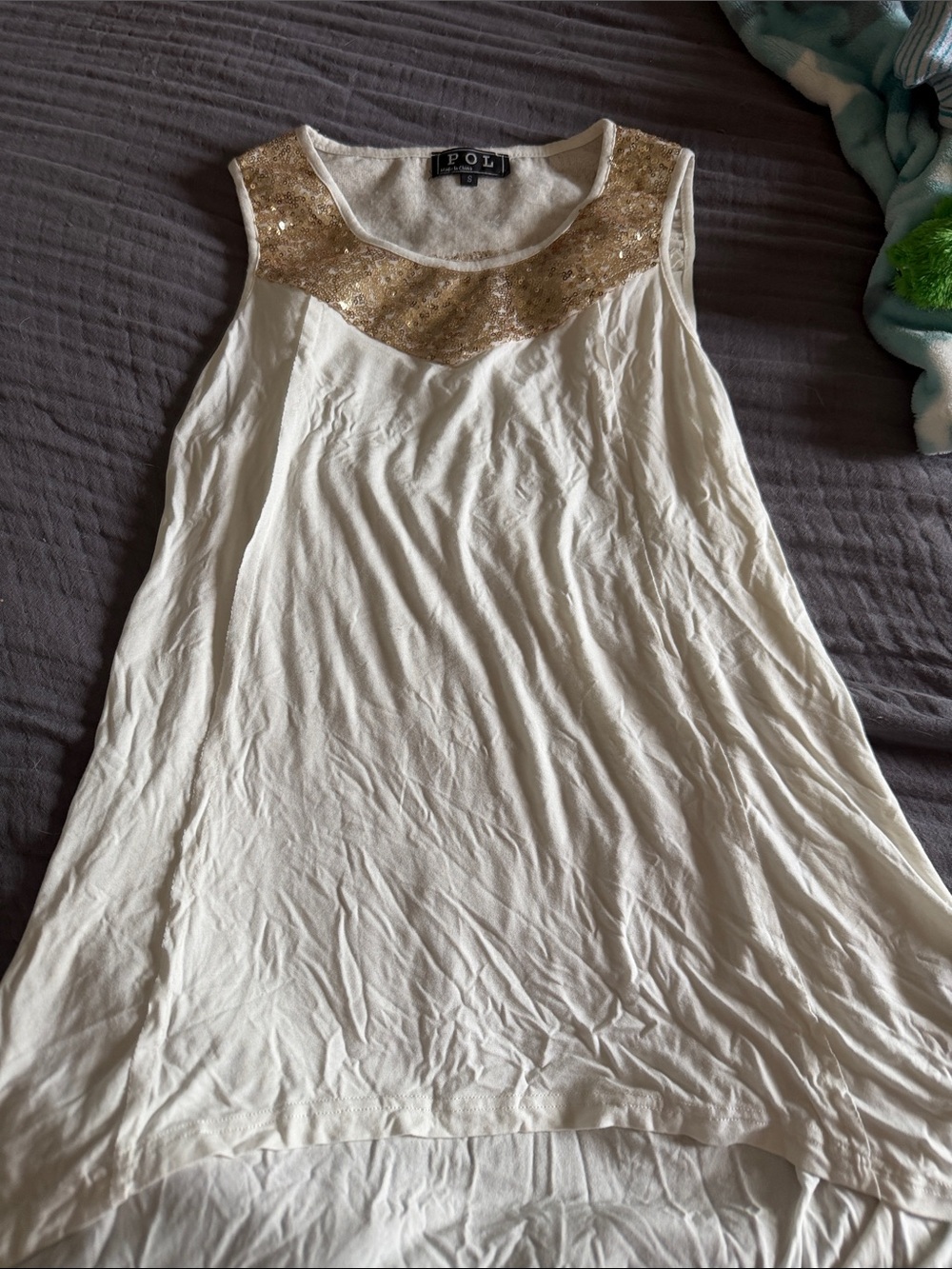 Pretty Cream and Gold Tank Top